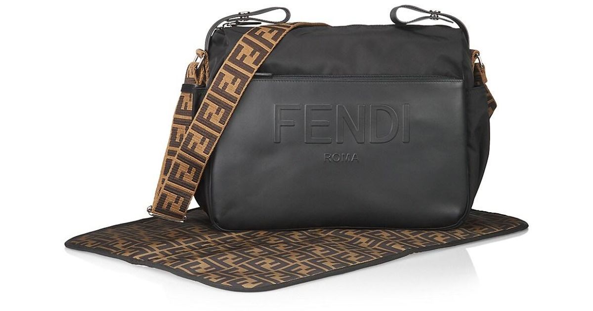 Fendi Logo Diaper Bag & Changing Mat in Black Lyst