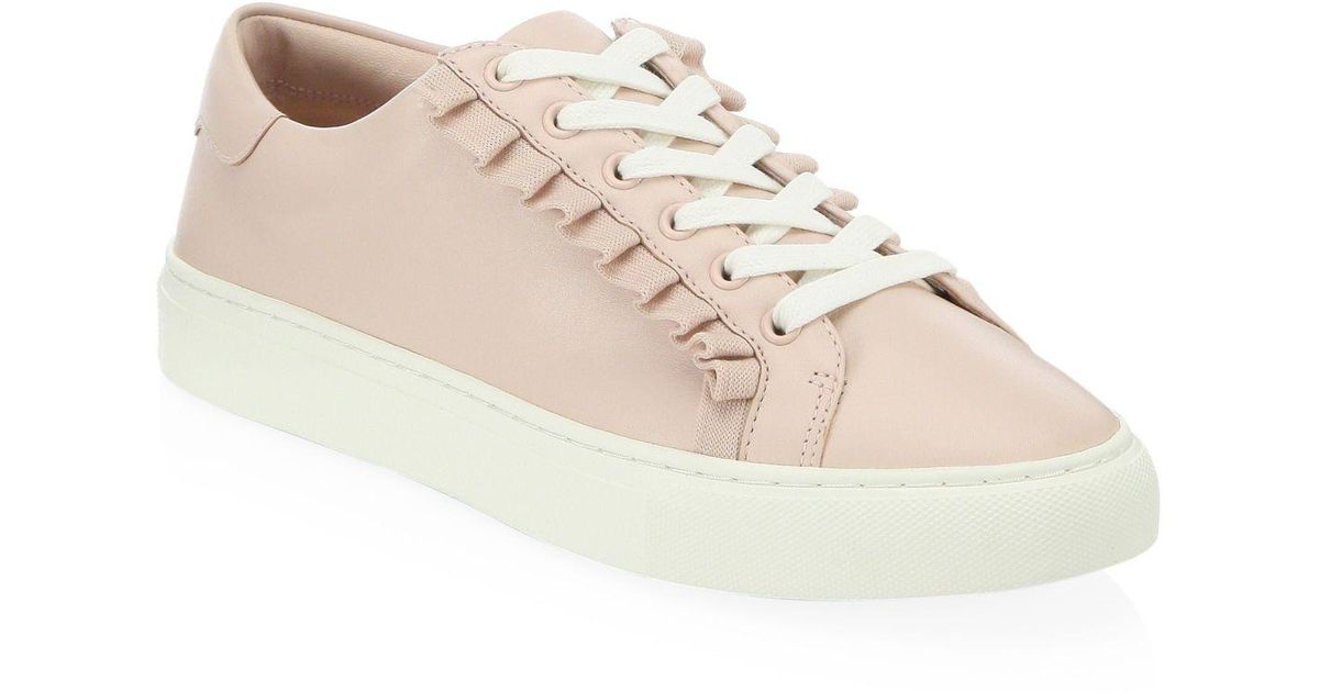 tory burch pink ruffle sneakers