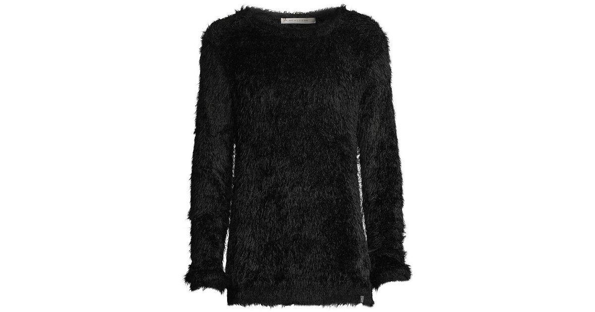 1017 ALYX 9SM Faux Fur Round Neck Sweater in Black for Men | Lyst