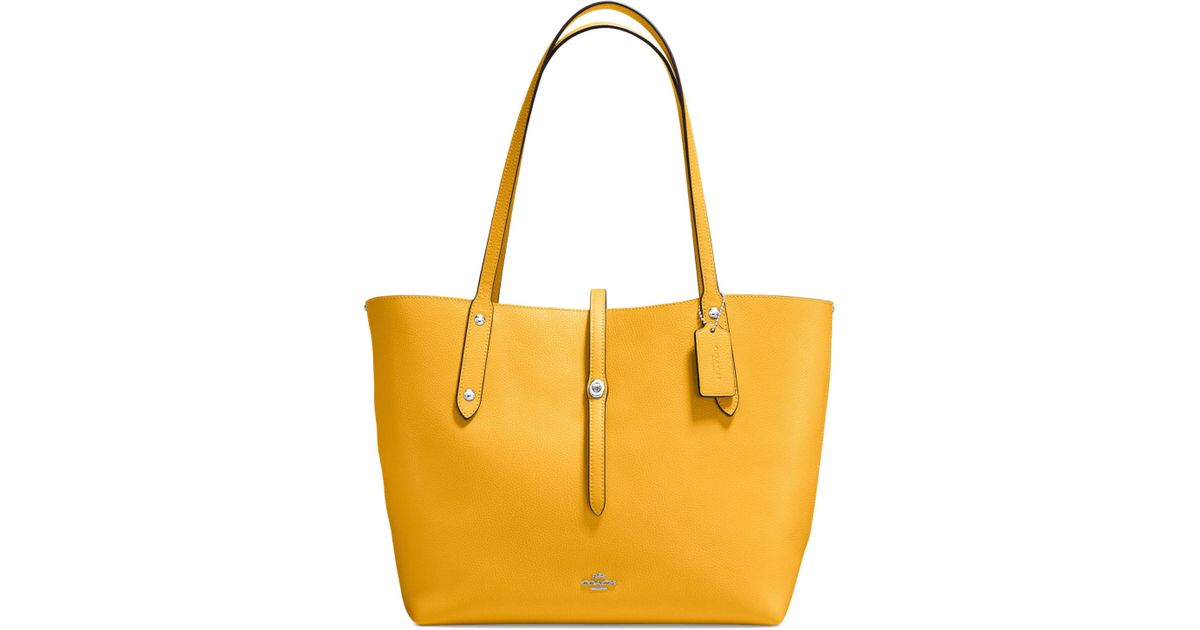 yellow coach tote bag