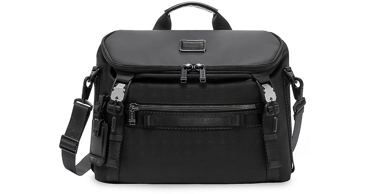 Tumi Leather Alpha Bravo Trench Briefcase in Black for Men | Lyst