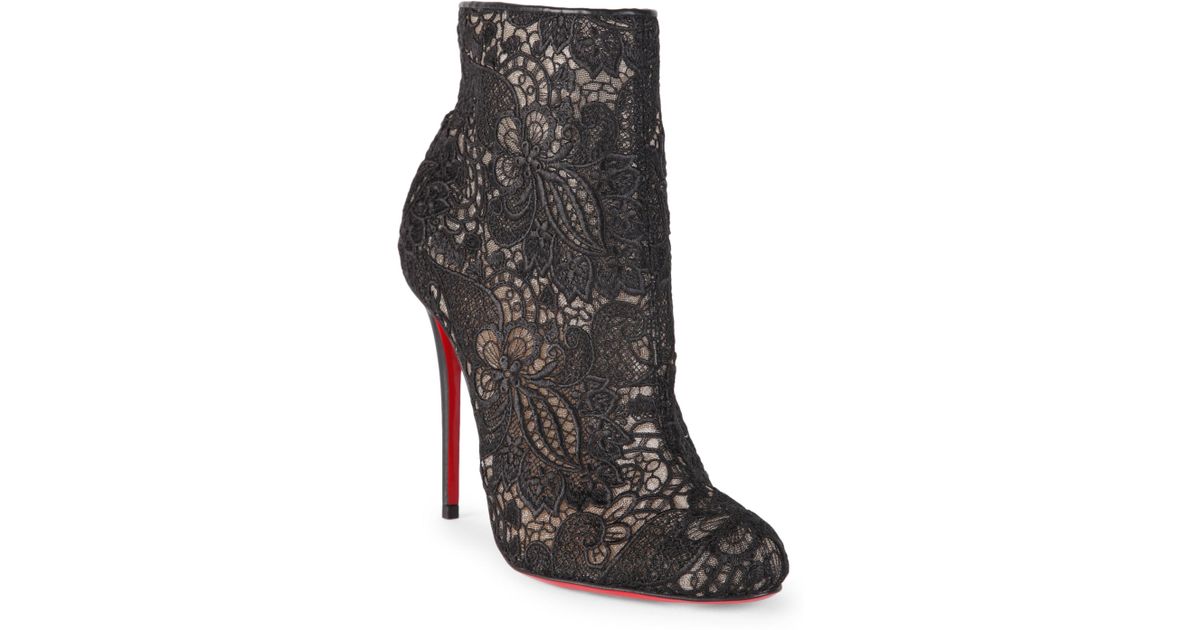 red bottom lace boots