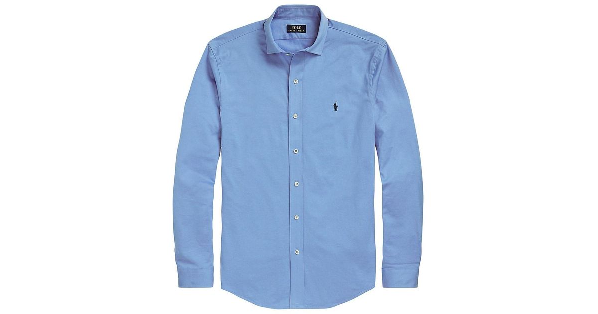 Polo Ralph Lauren Jersey Long-sleeve Sport Shirt in Blue for Men | Lyst