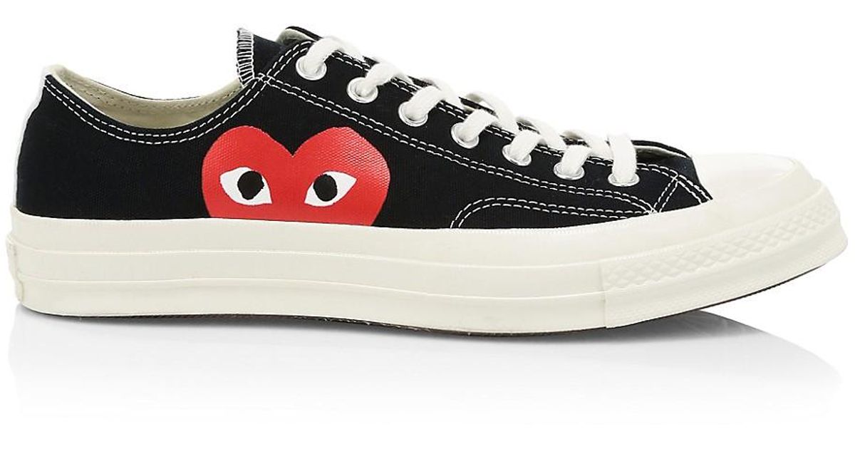 COMME DES GARÇONS PLAY Leather Play Converse Low-top Sneakers in Black ...