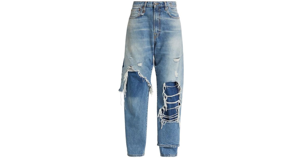 R13 Doublelayered Cotton Jeans in Blue Lyst