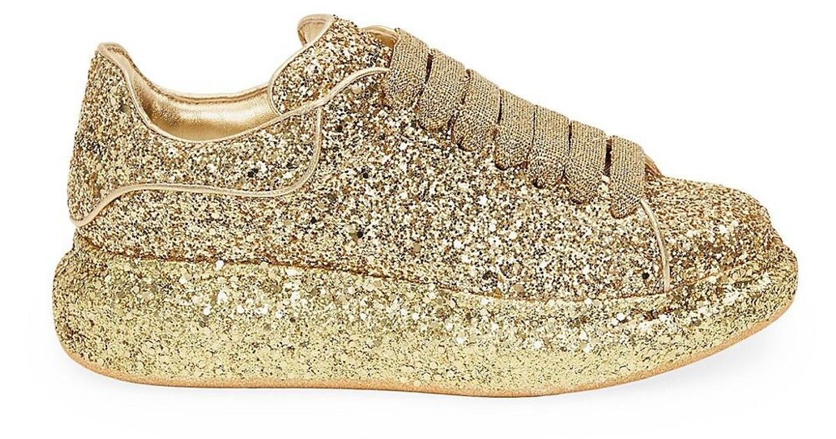 alexander mcqueen gold sneakers