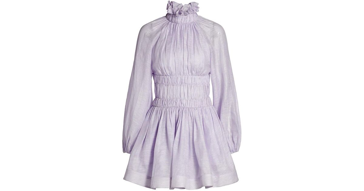 zimmermann luminous long sleeve mini