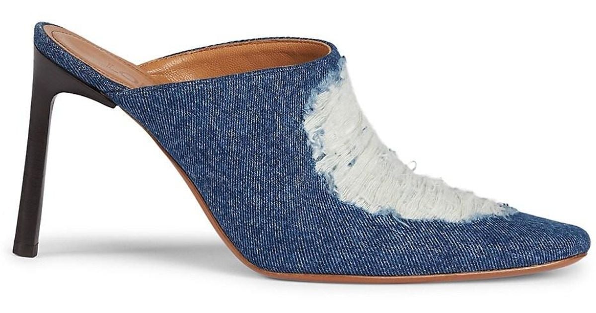 Loewe Ripped Denim Mules in Washed Denim (Blue) Lyst