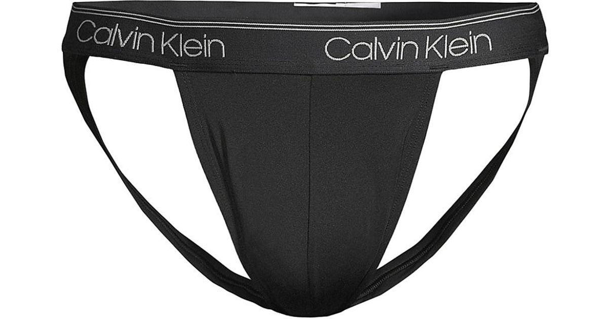 Calvin Klein Microstretch Jock Strap in Black for Men Lyst