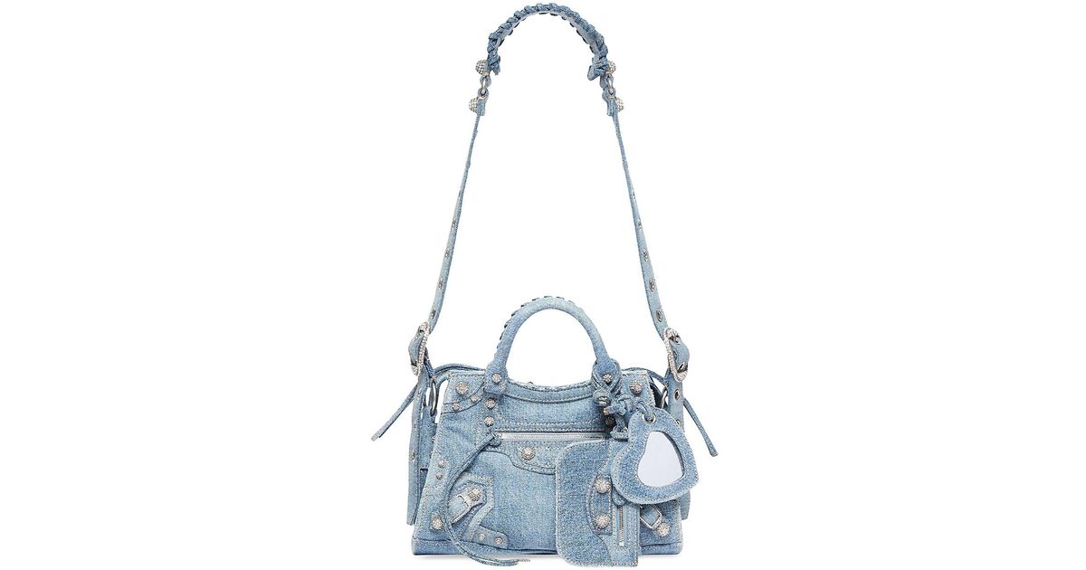 Balenciaga Neo Cagole Xs Handbag In Denim in Blue | Lyst