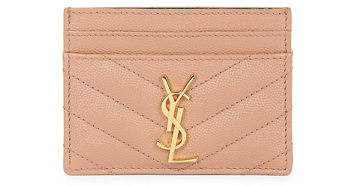 Saint Laurent Monogram Matelassé Leather Ziparound Wallet in White Lyst