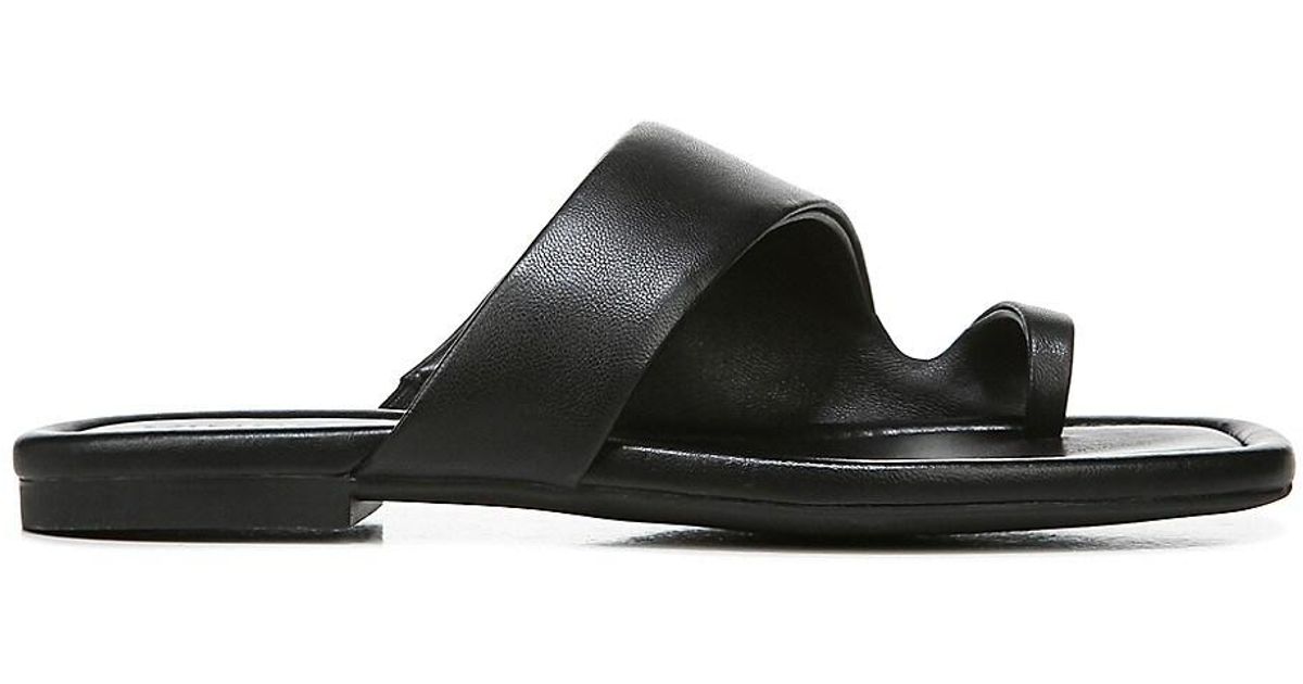 Vince Dawn Leather Toe-ring Sandals in Black - Lyst