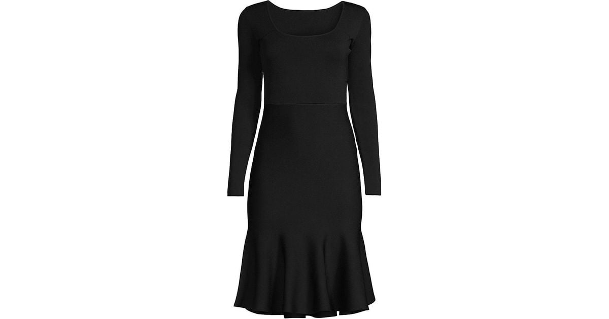 Rachel Parcell Knit Fit & Flare Dress in Black | Lyst