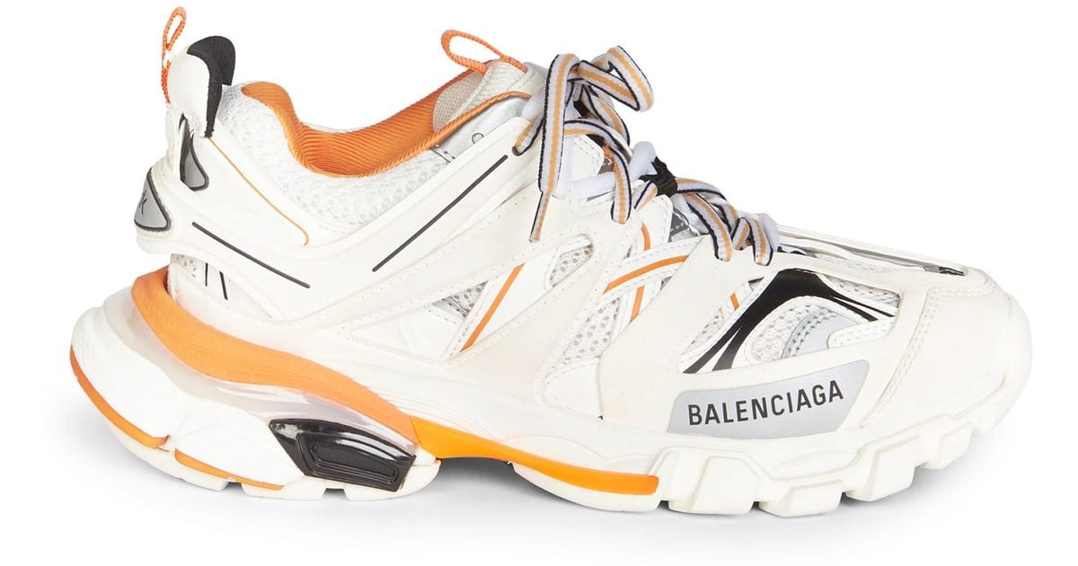 Balenciaga Led Track Sneakers in White Orange (White) - Lyst