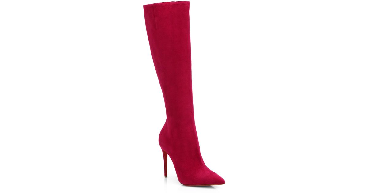 christian louboutin suede knee high boots