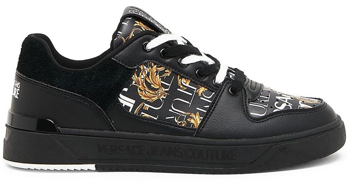 Versace Starlight Logo Printed Sneakers in Black for Men | Lyst