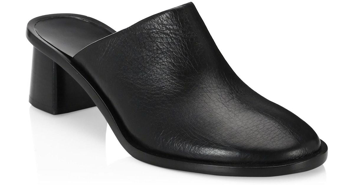 The Row Tea Time Leather Mules in Black - Lyst