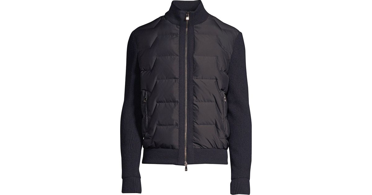 Mens Padded Jacket With Knitted Sleeves 