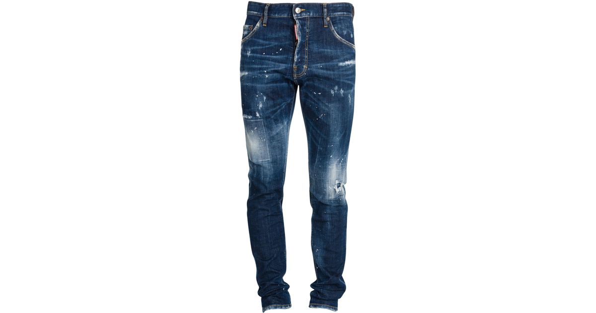 DSquared² Denim Cool Guy Under Patch Splatter Jeans in Blue for Men - Lyst