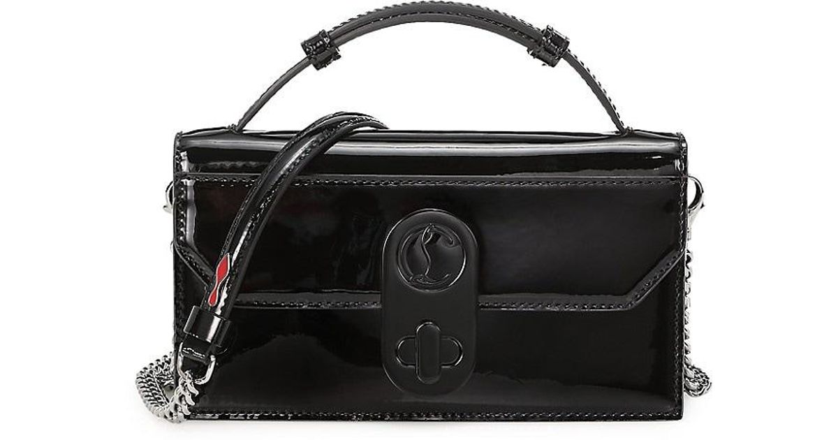 Christian Louboutin Elisa Patent Leather Baguette in Black | Lyst