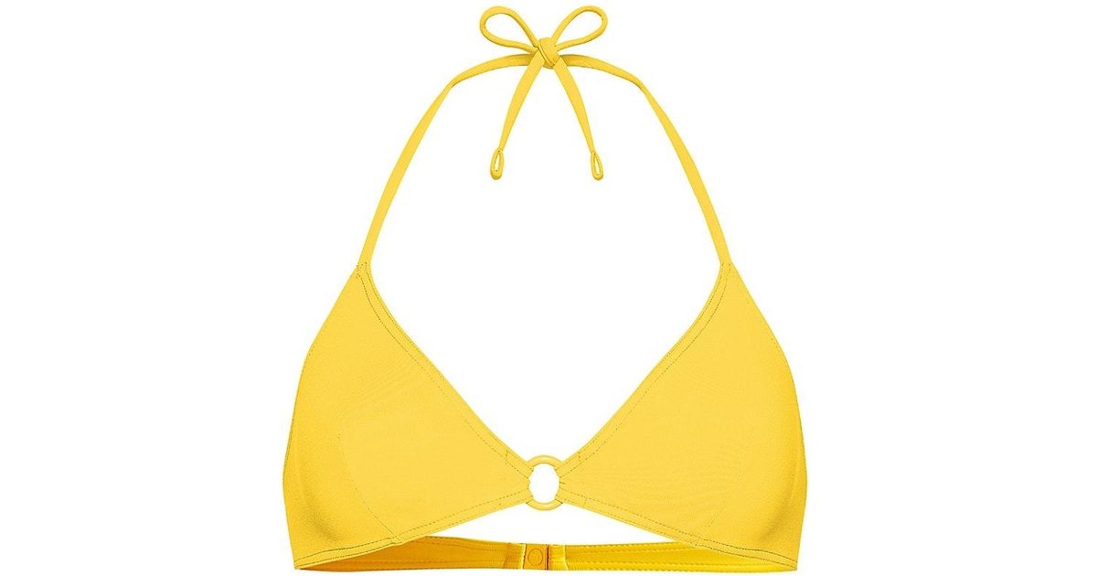 Eres Elena Triangle Bikini Top in Yellow | Lyst