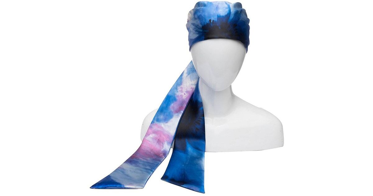 Eugenia Kim Gigi Tie-dye Satin Headscarf in Cobalt (Blue) | Lyst