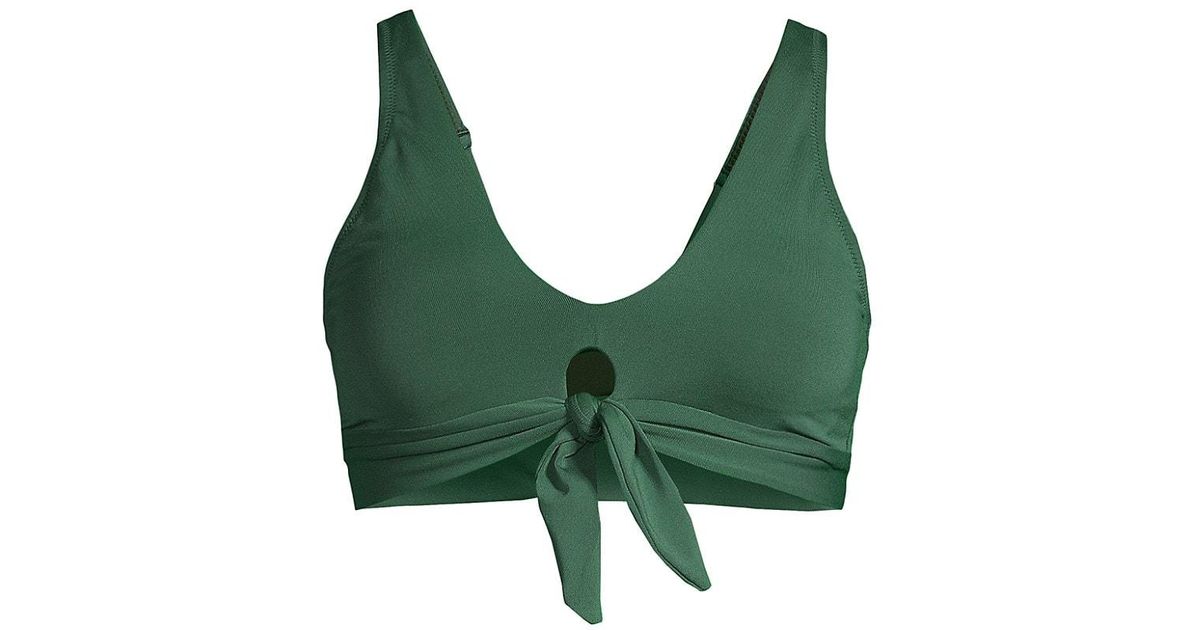 Robin Piccone Ava Elongated Scoop Neck Bikini Top in Green | Lyst
