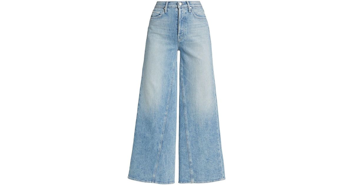 Mother Denim The Enchanter High-rise Cropped Wide-leg Jeans in Blue | Lyst