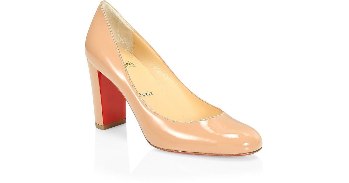 christian louboutin lady gena patent red sole pumps