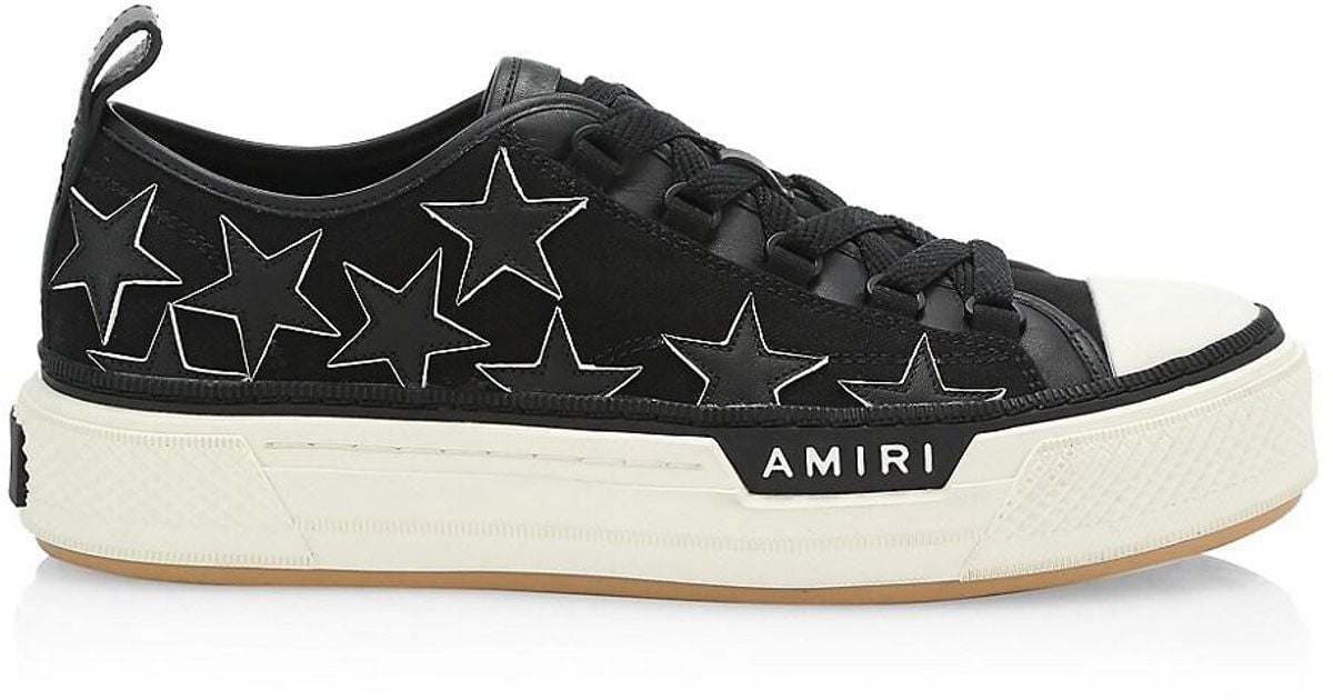 Amiri Canvas Stars Court Low Sneakers in Black White (Black) for Men Lyst Amiri Canvas Stars Court Low Sneakers in Black White (Black) for Men Lyst