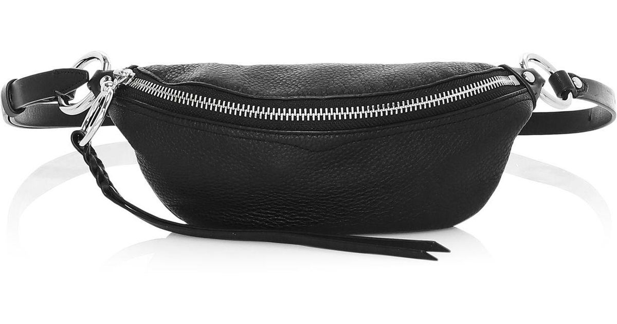 Rebecca Minkoff Bree Mini Leather Belt Bag in Black/Silver (Black) - Save 55% - Lyst