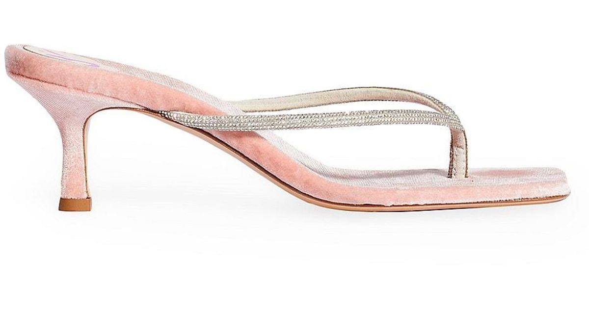 Bettina Vermillon Mindy Crystal-embellished Thong Sandals in Pink | Lyst