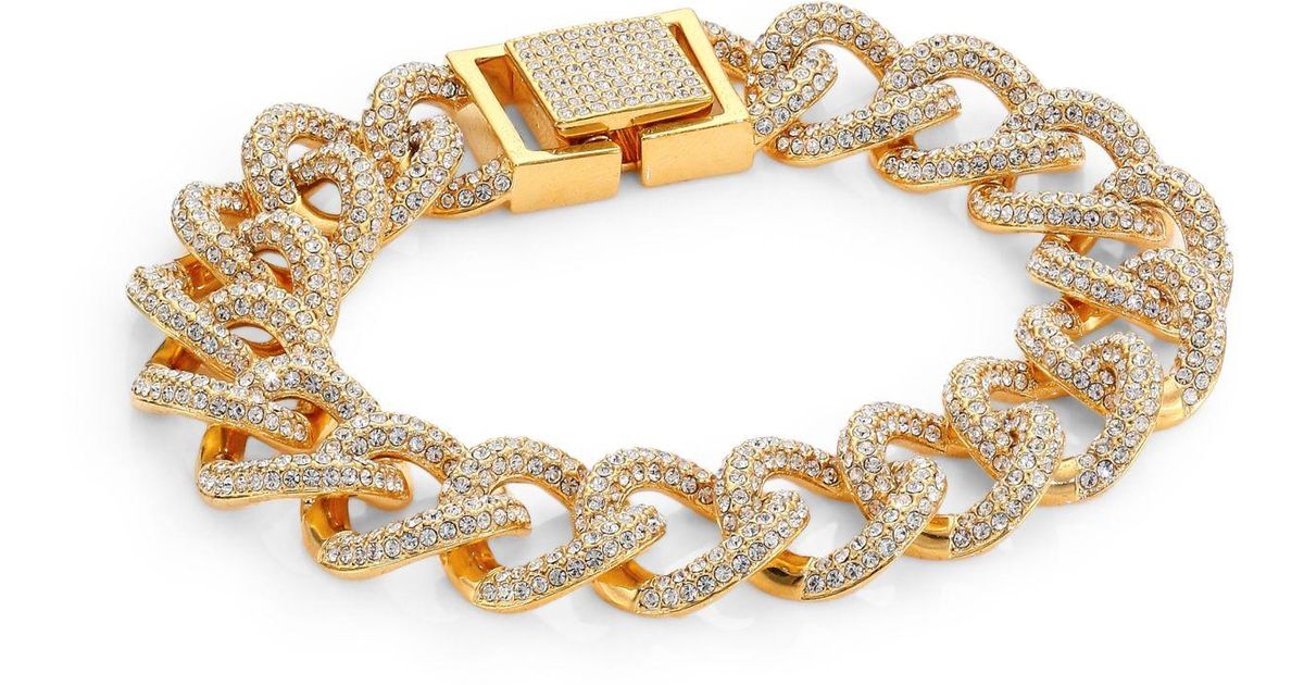 Adriana Orsini Crystal Pave Curb Link Bracelet/goldtone in Metallic - Lyst