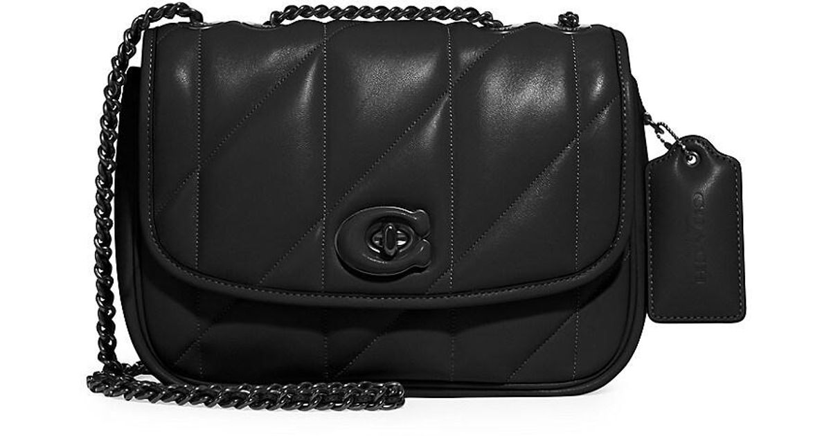 COACH Madison Quilted Pillow Leather Shoulder Bag in Black | Lyst