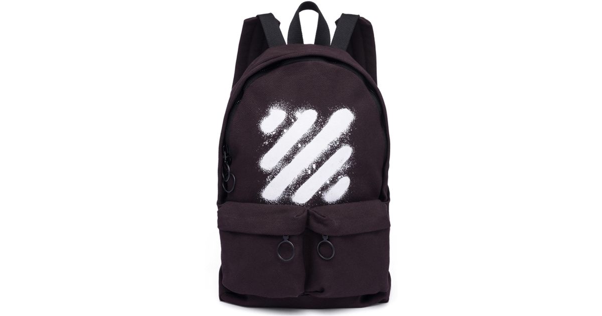 off white spray backpack