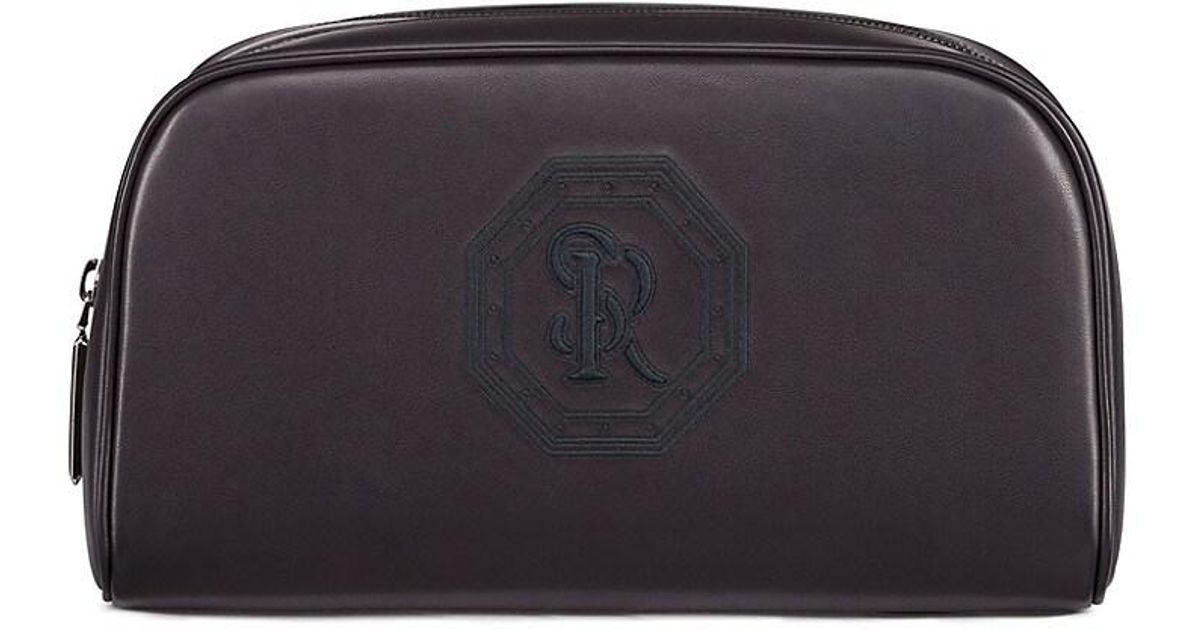Stefano Ricci Saddle Soft Calfskin Leather Toiletry Bag in Black for ...