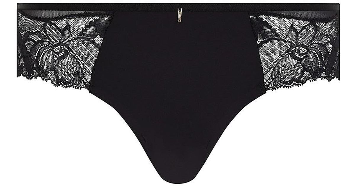 Chantelle Orangerie Dream Leavers Lace & Mesh Hipsters in Black Lyst