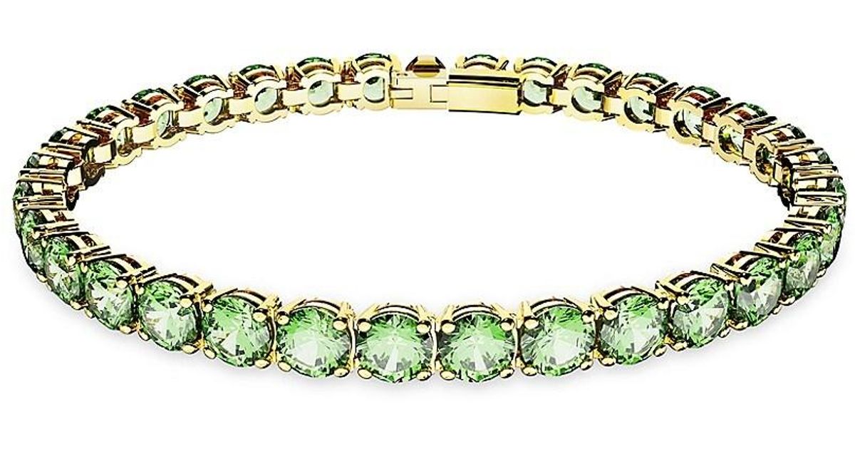 Swarovski Matrix Goldplated & Crystal Tennis Bracelet in Green Lyst