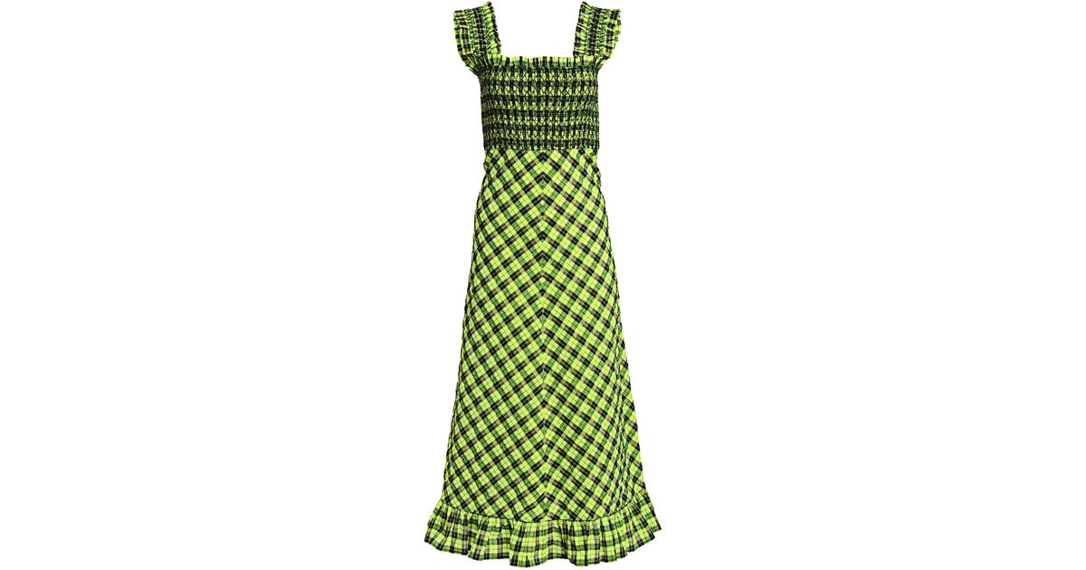 Ganni Green Check Dress Clearance, 53% OFF | www.colegiogamarra.com