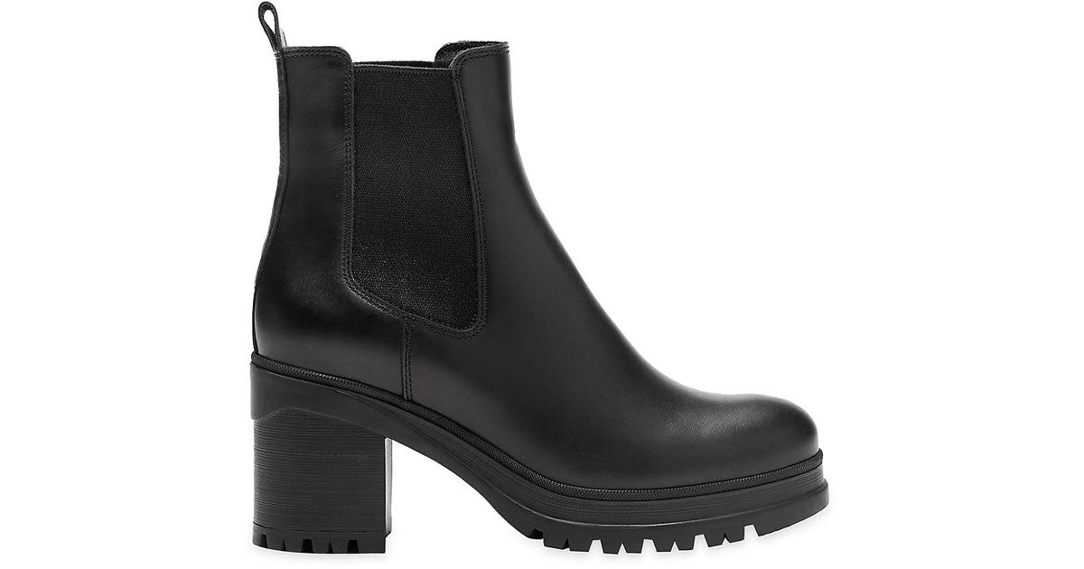 La Canadienne Paxton Lug-sole Leather Chelsea Booties in Black | Lyst