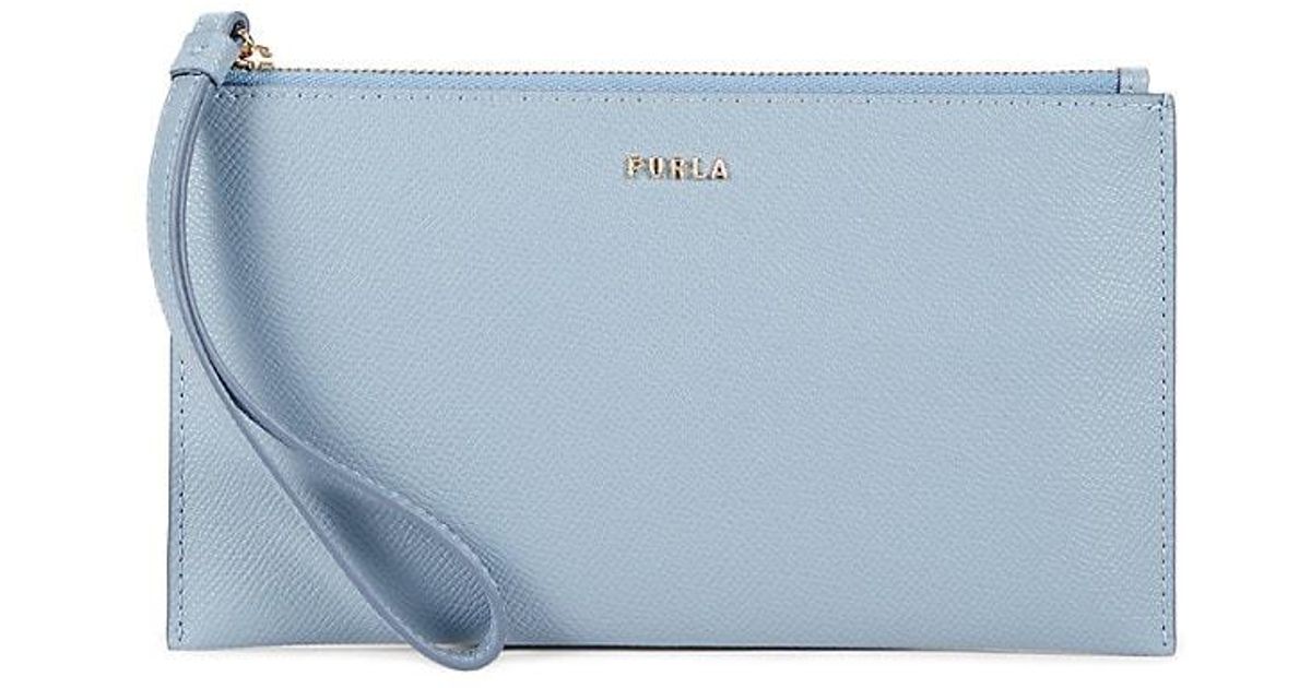 Furla Classic Leather Envelope Clutch in Blue | Lyst Australia