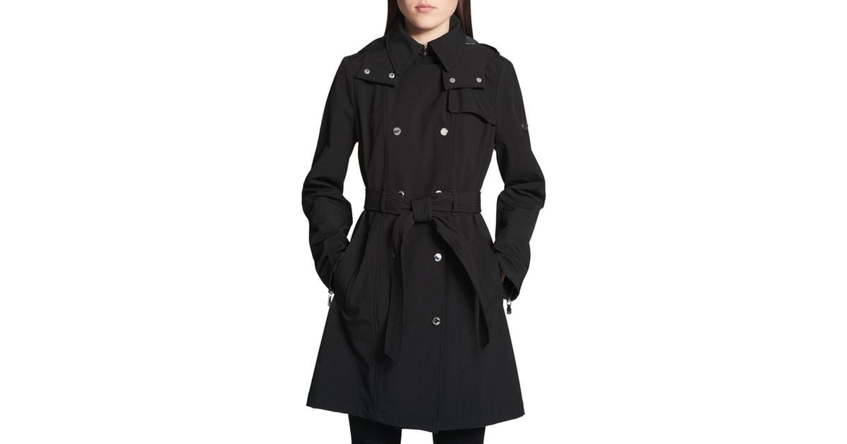 Calvin Klein Classic Hooded Trench Coat in Black Lyst
