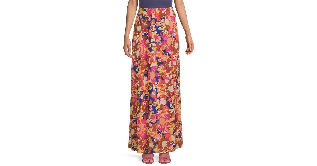 Ba & Sh Sanna Floral Maxi Skirt in Red | Lyst
