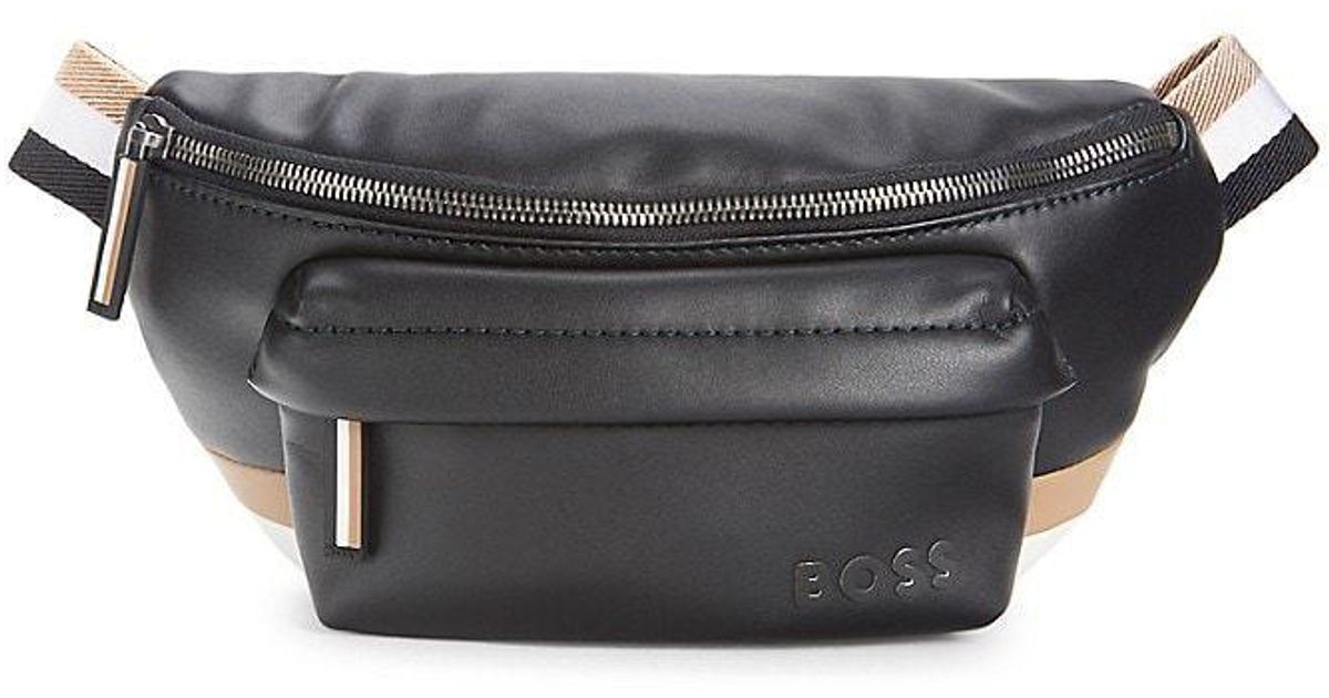 BOSS by HUGO BOSS Byron Faux Leather Belt Bag in Gray for Men Lyst