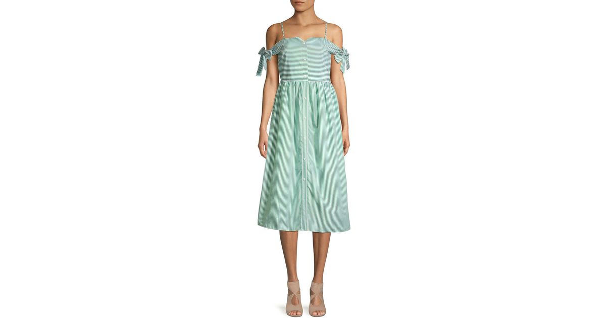 english factory a line striped dress
