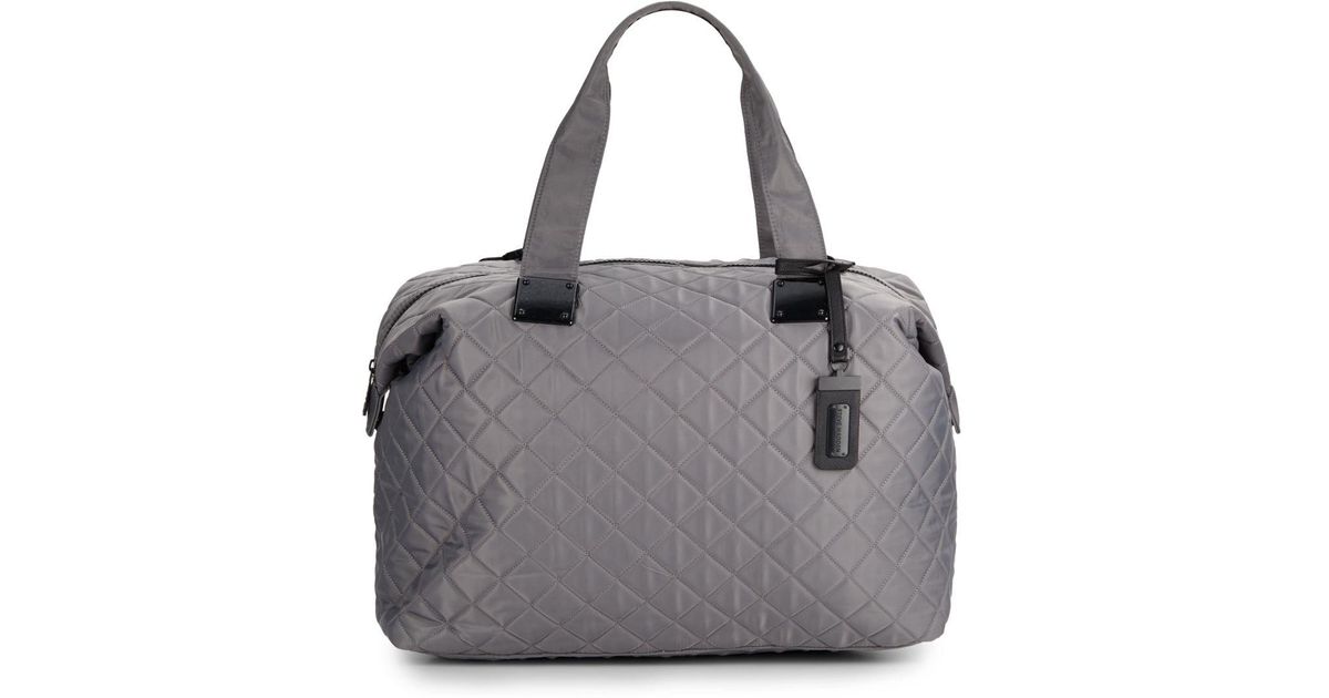 Steve Madden Synthetic Quilted Duffle Bag in Grey (Gray) Lyst