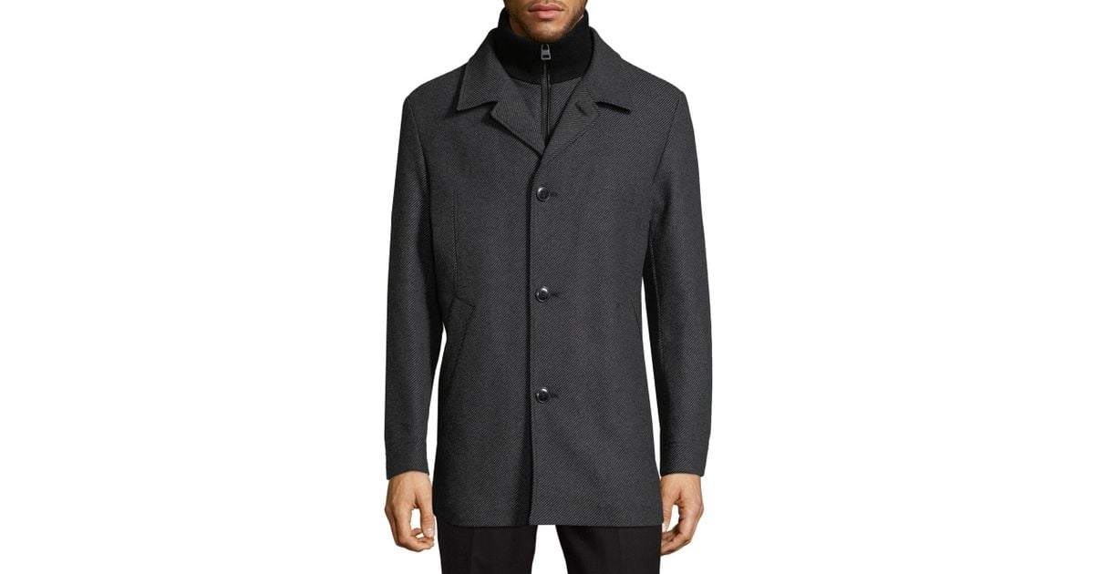 Hugo - Hugo Boss Wool Barelto Textured Longline Jacket in Dark Grey (Gray)  for Men - Lyst