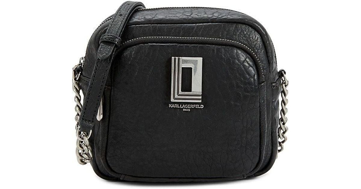 Karl Lagerfeld Lafayette Leather Camera Crossbody Bag in Black Lyst