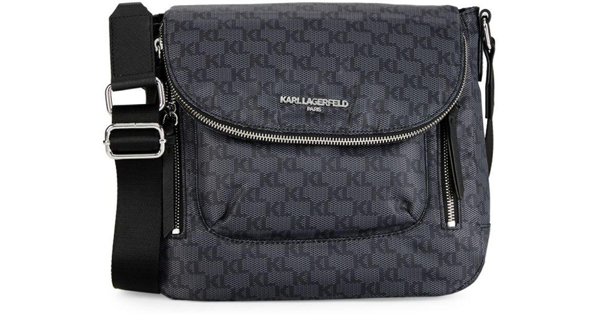 Karl Lagerfeld Cara Nylon Flap Messenger Lyst