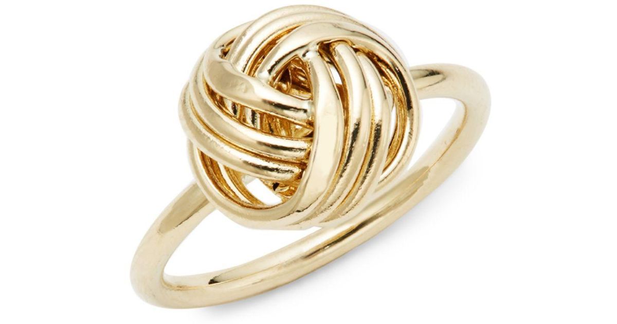 Saks Fifth Avenue Love Knot 14k Yellow Gold Ring in Metallic Lyst